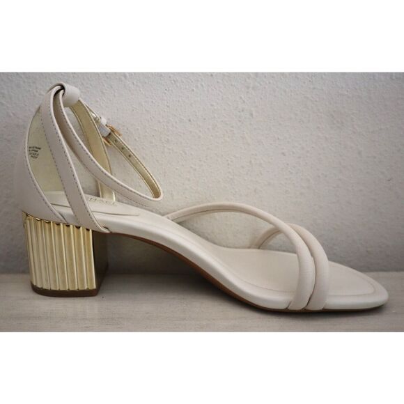 Michael Kors Women's Sz 8M Light Cream Leather Porter Strappy Mid Sandals - Picture 6 of 15